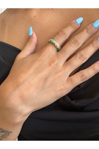 milayk Colorful Ethnic Detailed Ring