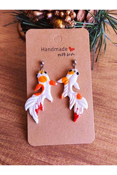 Simya Craft Koi Balığı Tasarımlı Polimer Kil Sallantılı Küpe