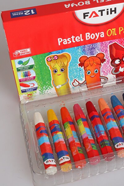 Fatih DEKOMUS İLE ORJINAL 12 RENKLİ PASTEL BOYA