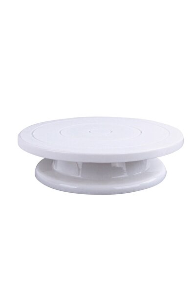 OEM Platou rotativ ornare tort, Suprafata antiderapanta, Plastic, Rotund, Diametru 23/28 cm, Inaltime 7