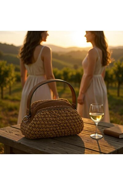 Creatif La Femme حقيبة يد صيفية من الرافية من ماركة Burslu Clutch Portfolio