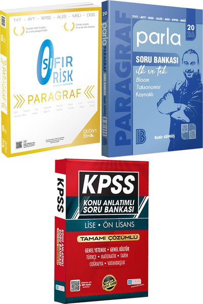 Üç Dört Beş Yayıncılık 345 - Paragraf Sıfır Risk 2026 Parla Paragraf Soru Ban...