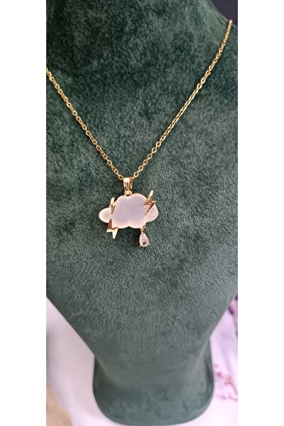 NAS fashion Kadın Gold Şimşek Bulut Çelik Kolye