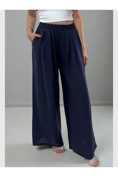 MODA Women's Silky Soft Flowy Fabric Elastic Waist Extra Loose Wide Leg Wide ...