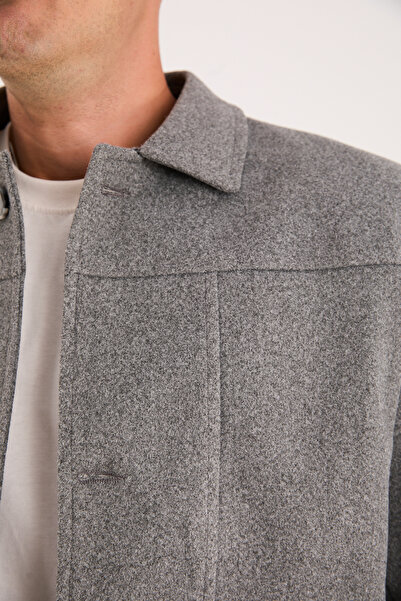 DC DRESS UP CLUB ΑΝΔΡΙΚΟ ΠΟΥΚΑΜΙΣΟ ΚΟΝΤΟ ΠΑΛΤΟ ΜΕ ΠΟΥΤΣΟΥΡΑ ΠΟΥΚΑΜΙΣΟ ΜΕ ΠΛΑΙΣΙΑ ΤΣΕΠΕΣ 43-12