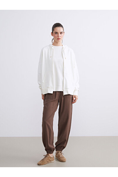 LC Waikiki New Season Hooded Oversize Women's Zippered Sweatshirt