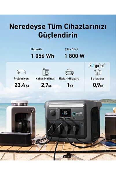 Anker SOLIX C1000X PowerHouse 1056Wh I 1800W Taşınabilir Güç Kaynağı