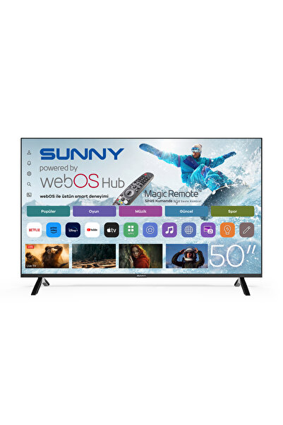 Sunny 50'' 126 Ekran UHD WEBOS 2.0 D-DUAL LED TV (SN50FMN252) Uyumlu