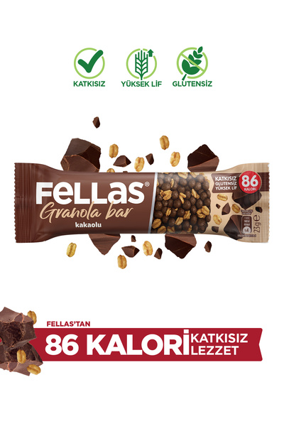 Fellas Kakaolu Granola Bar (23 g) x 12 Adet