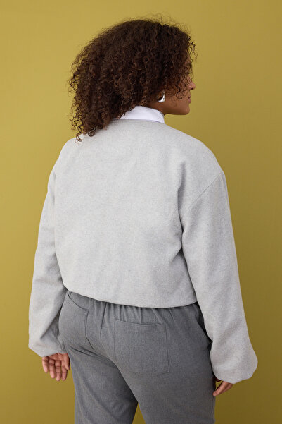 Trendyol Collection Μπουφάν μπουφάν με κασκόλ μεγάλου μεγέθους Mink Regular TWOAW26AW00022