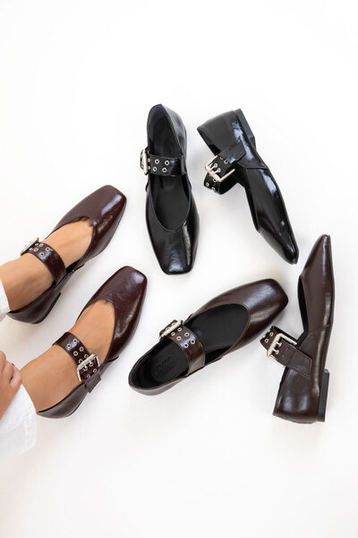 SOHO Claret Red Women's Ballerinas 20841