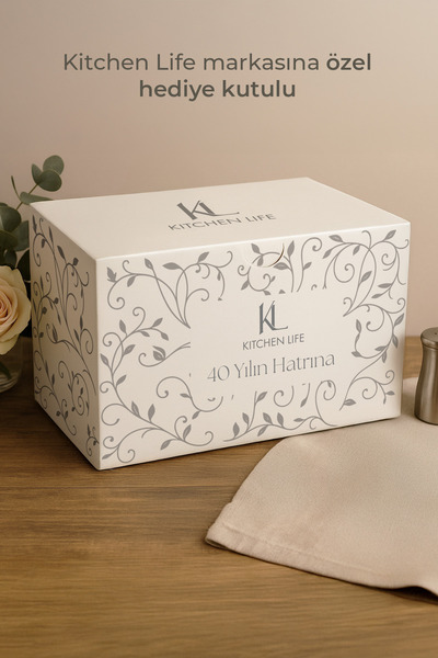 Kitchen Life Özel Tasarım Porselen Altın 12 Parça 6 Kişilik Çizgili Kahve Fincan Takımı 100 ml - Kahve Fincanı