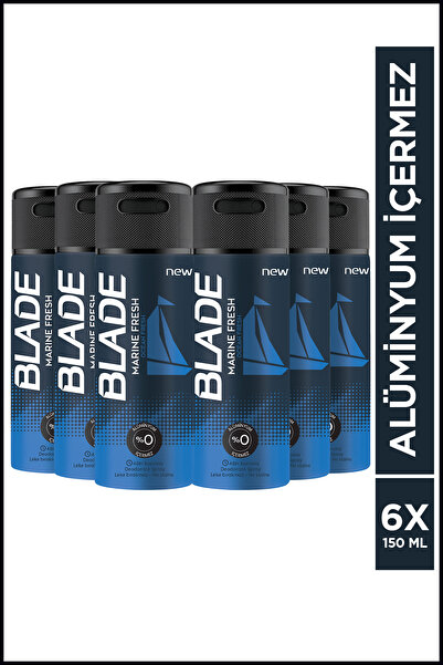 Blade Marine Fresh Erkek Deodorant 6x150ml Leke Bırakmaz