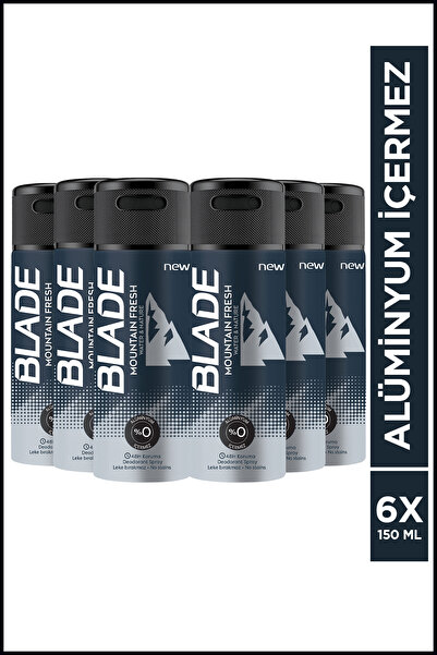 Blade Mountain Fresh Erkek Deodorant 6x150ml Leke Bırakmaz