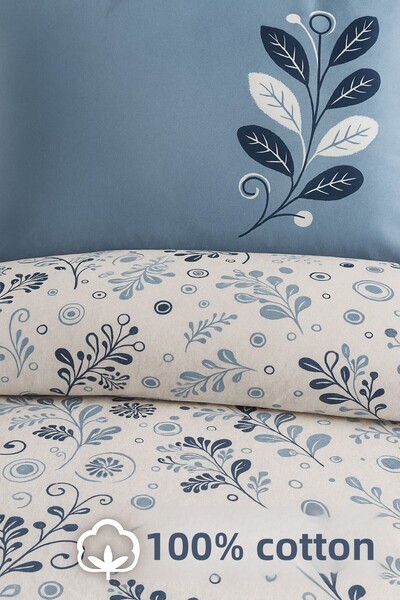 Evimcim 100% Cotton Ranforce Single Duvet Cover Set Gift Boxed (160X220 - 160X240 - 50X70)