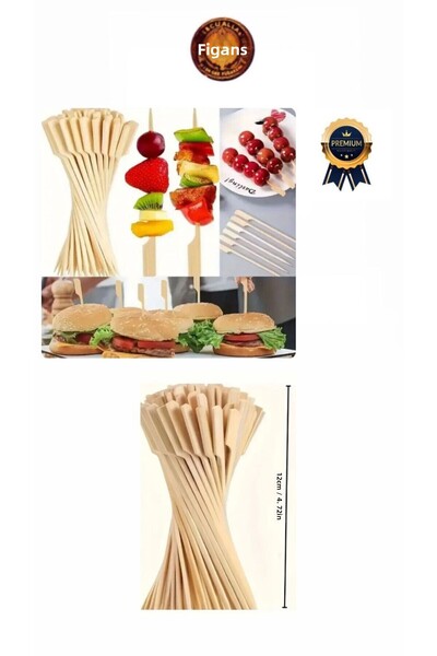 figanlar ambalaj Yassi Bamboo Toothpick Bon Appetit 100Pcs 12 cm Hamburger Skewer Toothpick Ornament Bamboo Garbage Skewer Food Toothpick