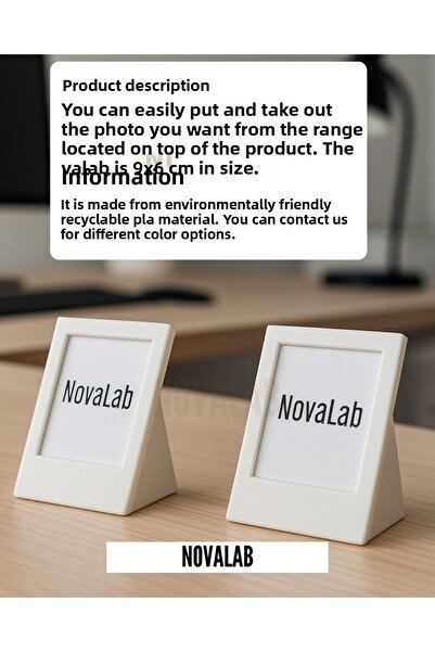 Nova lab Instax Photo Frame White 9X6 cm Instax Photo Frame Desktop - Pack of 2