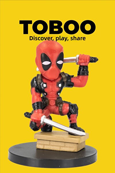 shop مجسم ديدبول الصغير - نموذج قابل للجمع مع سيف على الكتب