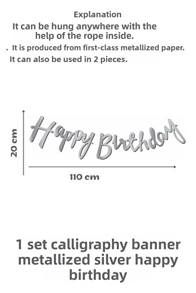 SkyPop 5-Piece Silver Heart Foil Balloon Birthday Set, Dear, Special Day.