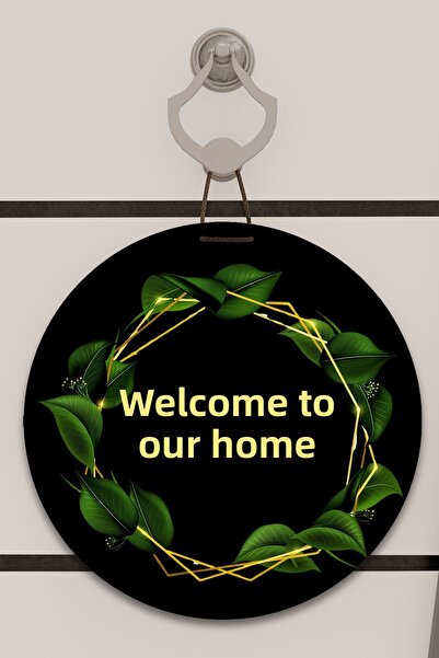 Dormot Ψηφιακή εκτύπωση με μοτίβο με μαύρα φύλλα, στολίδι πόρτας, στολίδι τοίχου