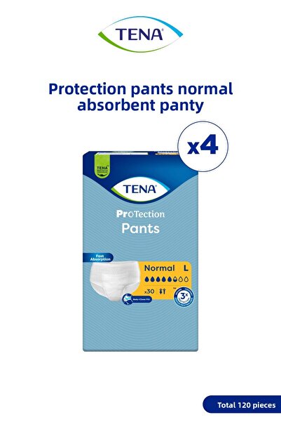 TENA سراويل حماية عادية ماصة 5.5 قطرة مقاس L - 4 عبوات تحتوي على 30 قطعة (120...