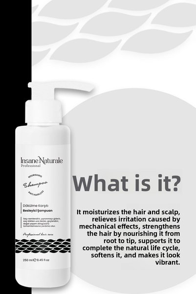 Insane Naturale Anti-Hair Loss Nourishing Shampoo with Keratin, Biotin and Nettle Extract 250 ml