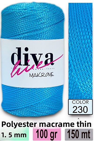 Diva İplik Diva Macrame Floss 230 Ocean