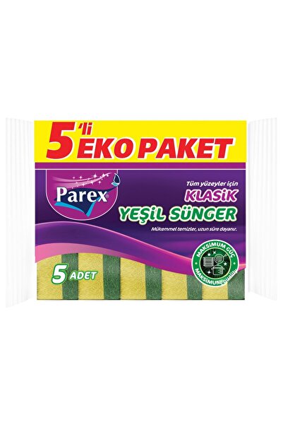 Parex Classic Green Sponge Flat 5 Pack