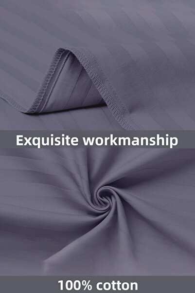 Vionel Home 100% βαμβακερή 2 τεμαχίων ριγέ σατέν μαξιλαροθήκη 50 Χ 70 cm - Anthracite