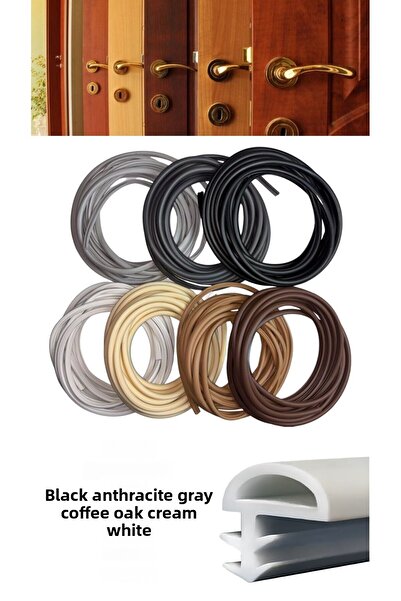 BABAWİCK حبل باب خشبي 5 متر أبيض، كريمي، بلوط، بني، أسود، رمادي ونمل. فتيل الباب الأمريكي باللون الرمادي