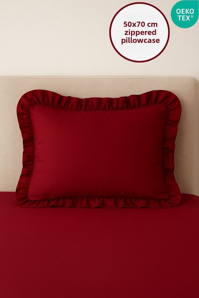 Joyrose 100% Cotton Ruffle Pillow Case 50X70 cm Modern Hidden Zipper