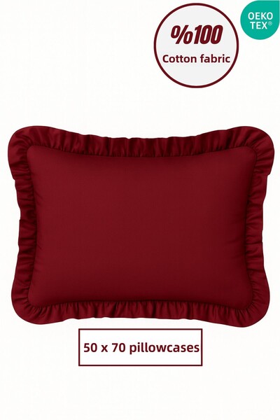 Joyrose غطاء وسادة مكشكش من القطن بنسبة 100% مقاس 50 × 70 سم بسحاب مخفي حديث