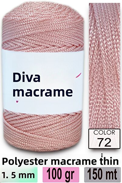 Diva İplik Σχοινί Diva Macrame 72 Powder Pink