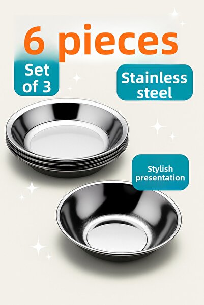 Metler طقم أوعية من الفولاذ المقاوم للصدأ 6 قطع |   مجموعة فولاذية متينة للتخ...
