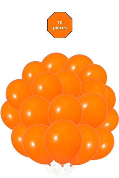 Bunloon Metallic Orange Balloon 10 Pieces – Shiny Party and Organization Set