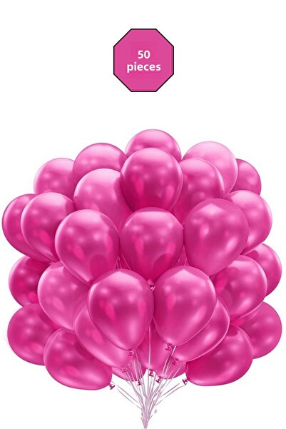 Bunloon بالونات معدنية فوشيا 50 قطعة - مجموعة للتنظيم والحفلات