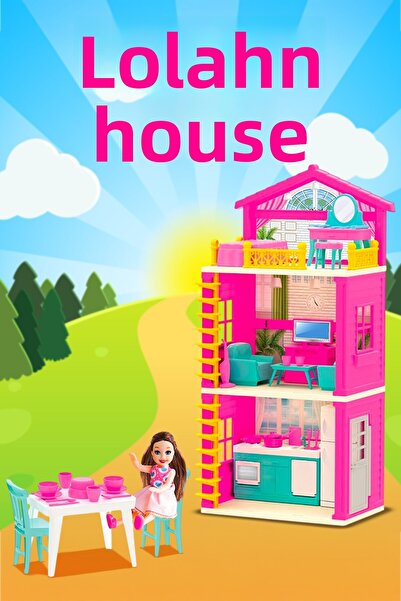 hak-iş oyuncak Lola's 3-Story House - Furnished Playhouse and Doll Set