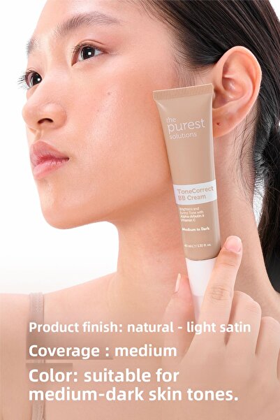 The Purest Solutions Skin Tone Equalizing Bb Cream for Blemished Skin, Spf 50 + 40 ml – Medium / Dark Tone