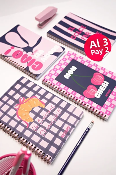 Matt Notebook Σχολικό Τετράδιο Α5 Σπιράλ 80 φύλλων Σετ 4 τεμαχίων - Καρό