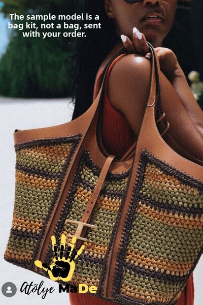 Atölye MaDe Tods Κιτ Τσάντας Δερμάτινο Κιτ Πλεξίματος Χακί Χρώμα (Η τιμή αφορ...