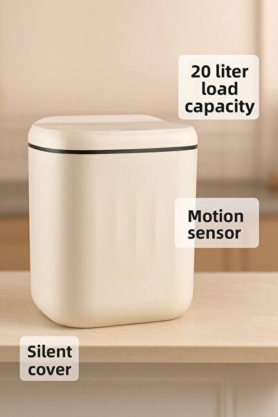 teknotrust Smart Trash Can, Large Size 20 Liters, with Uv Light and Sensor, Motion-Sensing Touchless Stylish Household Product