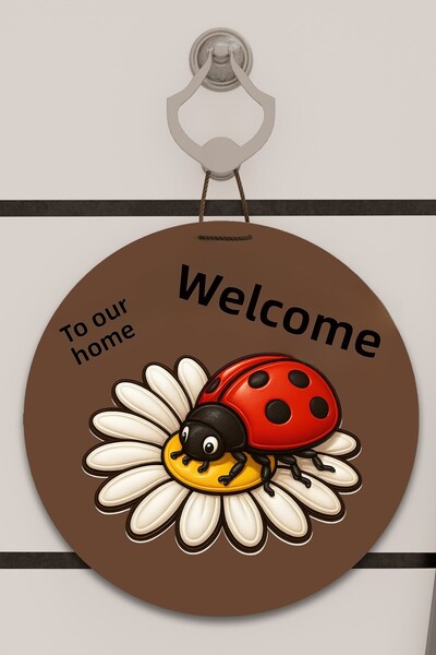 Dormot Imprimare digitală maro, model standard cu margarete și buburuză, orna...