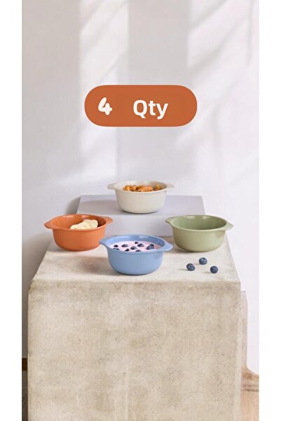 Bayev Bowl 4 Pieces 300 ml Snack Bowl - Baby Food Bowl, Mini Egg Mixing Container