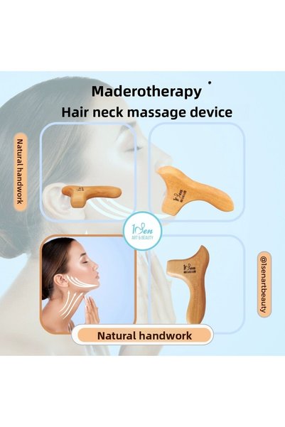 Generic Brand Wooden Maderotherapy Neck Head Hair Massager