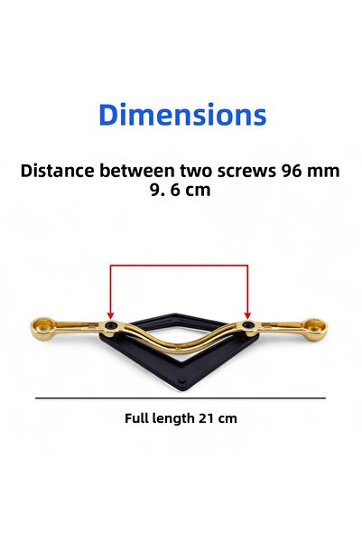 Badem10 Gold Black Metal Handle 96 mm Decorative Cabinet and Drawer Door Handle Luxury Furniture Gold Handles