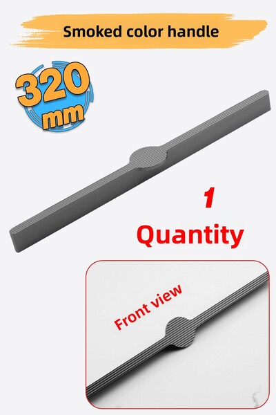 Badem10 Saral Striped Smoked Color Metal Handle 320 mm 32 cm Furniture Drawer Kitchen Cabinet Wardrobe Door Handles