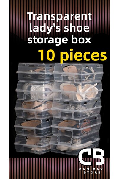 OVERMAX Κουτί γυναικείων παπουτσιών 10 τμχ Διαφανές κουτί αποθήκευσης παπουτσιών