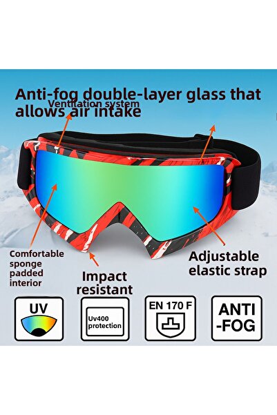Angel Eyes Ski Goggles Antifog Ventilated Uv Protection Sun Snow Goggles Rainbow Silver Snowboard Glasses Sport