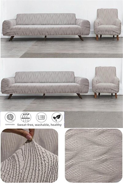 seltenet Set de huse pentru scaune din jacquard, elastic, lavabil, elastic, 3311