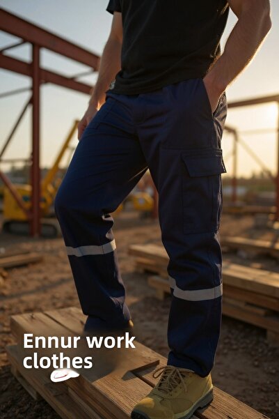 EN-NUR الصيف السراويل العمل الأزرق الداكن